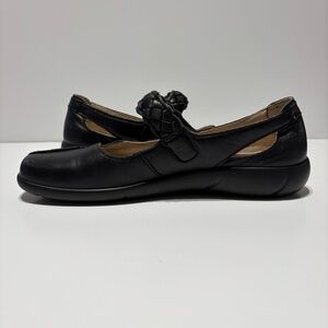 Hotter Shake Black Leather
Mary Jane Womens 9.5
Casual Slip Shoes Braided
Strap